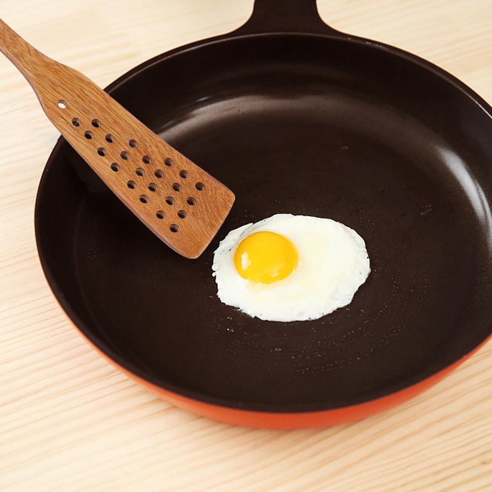 24 Löcher Bratsteak Schaufel Filter Schaufel Antihaftpfanne Kochgeschirr Küchenkochwerkzeug Küchenzubehör Holzspatel