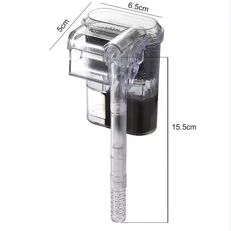 Small Wall Mounted Aquarium Water Filter External Hang On Back Adjustable Oxygen Pump Waterfall Filtration System For Fish Tank