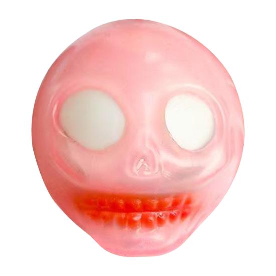 Luminous Skull Stress Ball Toy Anxiety Relief Glow-in-the-dark Squeeze Ball Sensory Toy Kids Teens Adults Portable Soft TPR Ball Pinch Fidget Toy