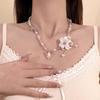 Pure Desire Wind Super Fairy Purple Flower Imitation Pearl Necklace Female Spring and Summer Atmosphere Sweet Temperament Choker Collarbone Chain