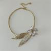 Tooxika Heavy Duty Exaggerated Design Metal Blade Oil Drop Warbler Tail Flower Collar Fashion Temperament Collarbone Chain Necklace