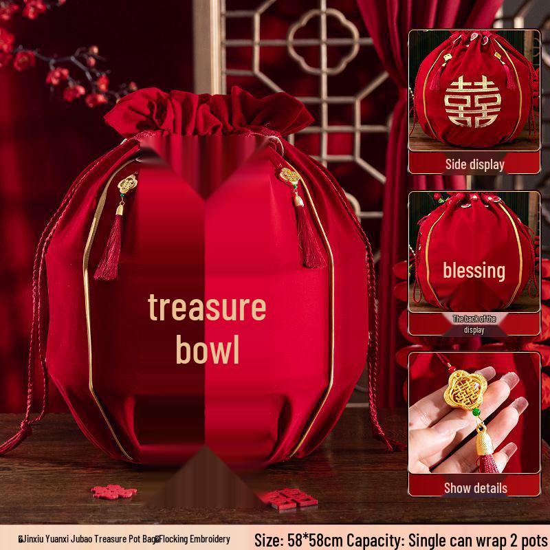 Luxurious Bridal Dowry Set: Practical Wedding Tea Ceremony Cups & Departure Treasure Pot