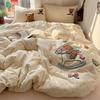 Cotton A-Class Embroidered Towel Set: 4-Piece Bedding for Dorms, Safe for Mother & Baby.