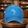 A UnisexS Baseball Cap with Lizard Pattern Adjustable And Stylish for Outdoor Use Featuring an Urban Design ItS a Lightweight