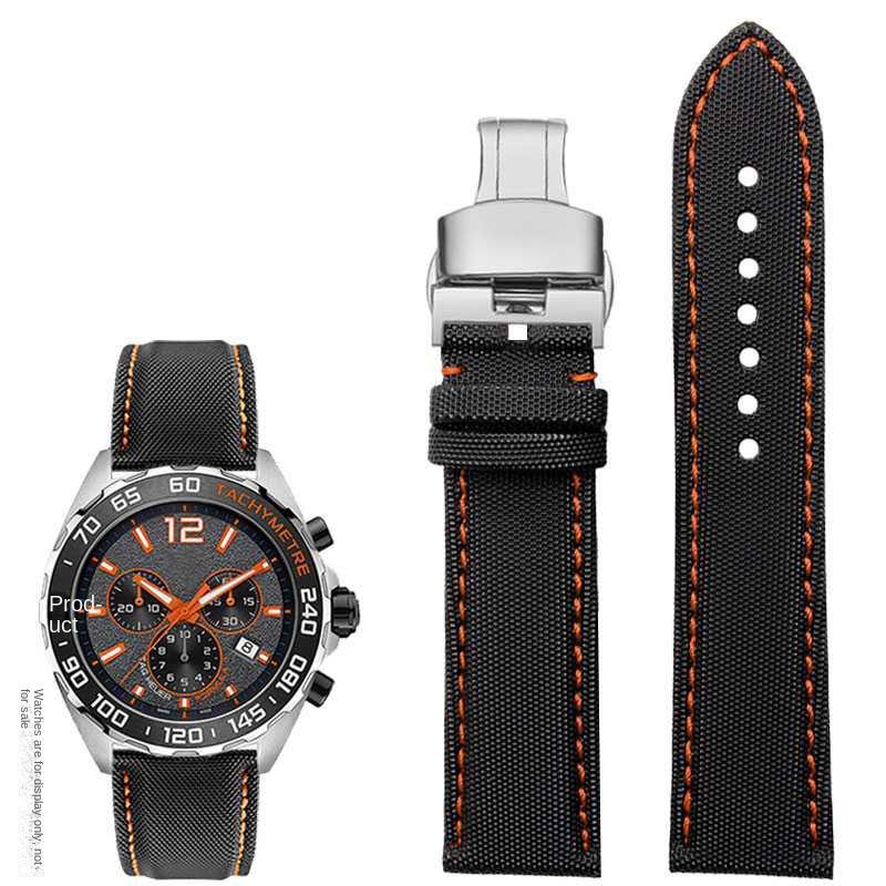 20mm 21mm 22mm 23mm Nylon Leather Bottom Watchband for Mido Helmsman M021 M005 M038 Tudor Seiko Waterproof Watch Strap