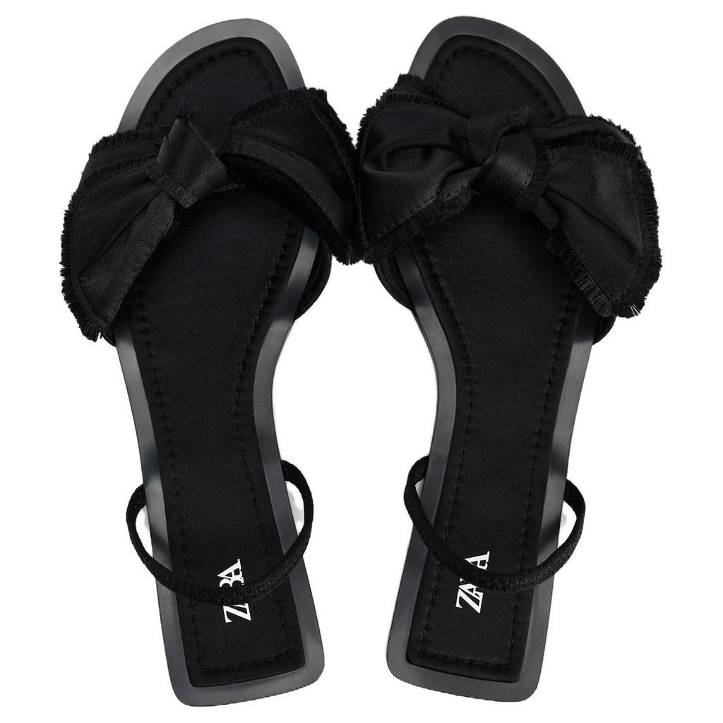 Zara Casual Flat One Strap Sandals Women Sandals Black 12607410800