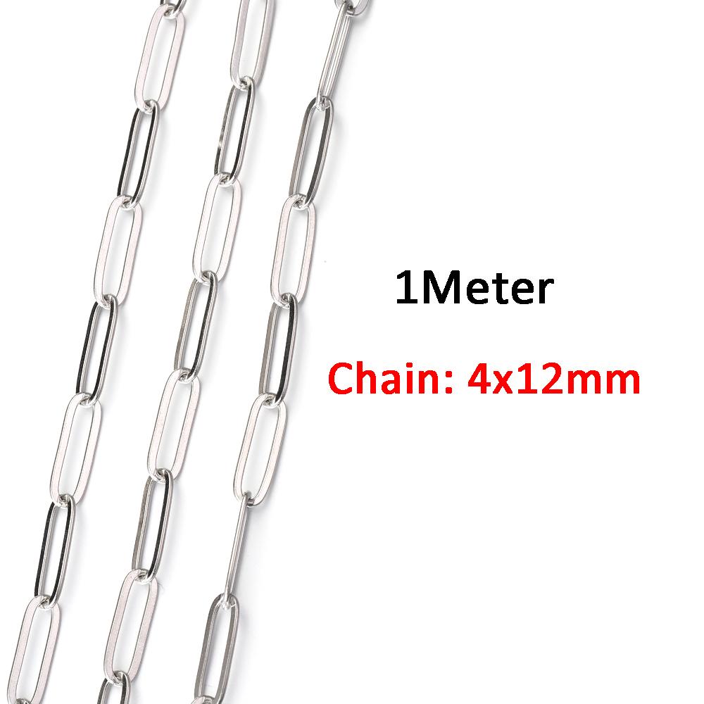 2Meters/1Meter Stainless Steel Chain High Quality Gold Color Chains for Bracelet Necklace Jewelry Making DIY Findings Wholesale