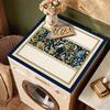 Vintage Dark Blue Bird Floral Washing Machine Cover Mat Jungle Print Waterproof Anti Dust Laundry Dryer Surface Pad Rug