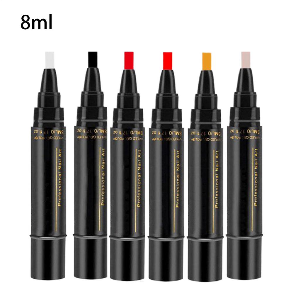 Lak na nehty v peru 6 kusů Lakové pero na nehty Rychleschnoucí Dlouhotrvající Graffiti Malířský štětec pro Manikúru Salon Pedikúru Domácí Začátečníci