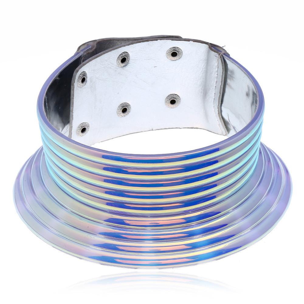 Folkový choker náhrdelník inspirovaný kovem s geometrickým designem pro festivalové nošení