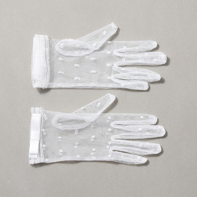 

Высококачественные белые короткие кружевные полые тюлевые перчатки на все пальцы, женские свадебные платья, аксессуары для вечеринок
