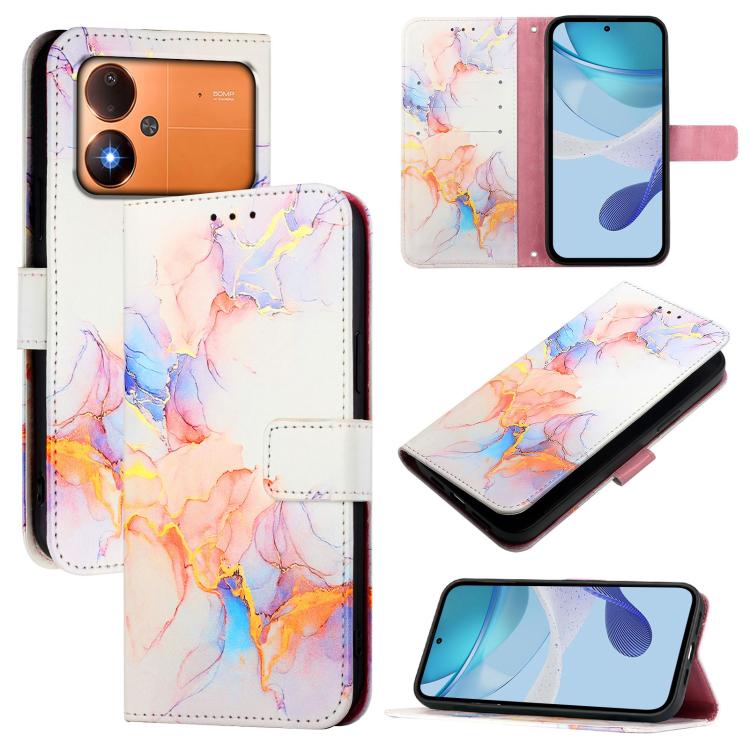 PT003 Marble Pattern Flip PU Leather Phone Case For Xiaomi Poco M8 Power 5G, Wallet Card Slot Kickstand Protective Cover