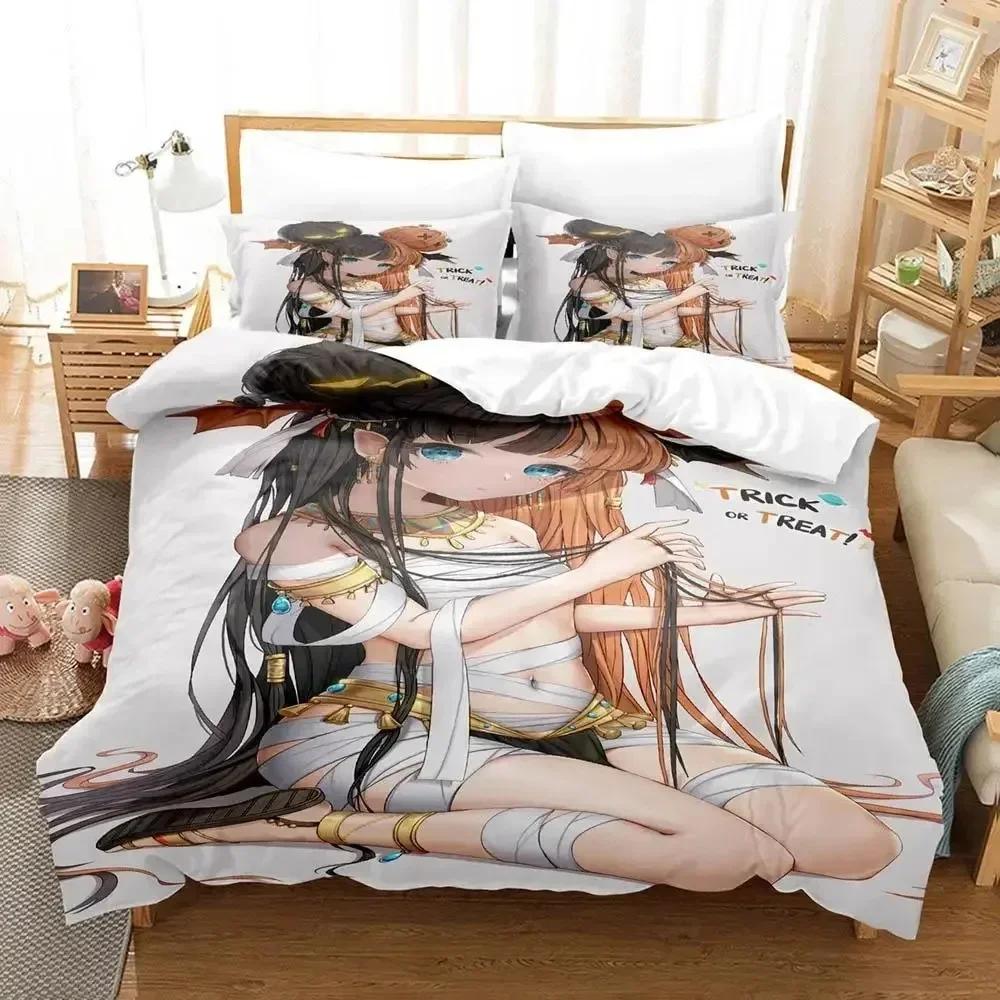 Anime Mummy Girls Bedding Set Single Twin Queen Size Duvet Cover Set Mummy Theme Gift for Teen Adult Anime Bedroom Decor