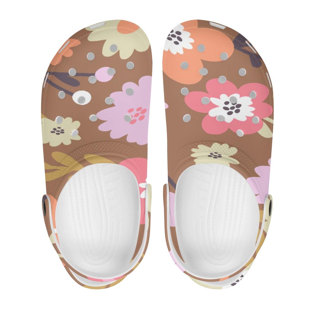 Printed EVA Travel Clogs Women Men Water Friendly Flexible Slip On Travel Use Beach Garden Daily Walking Beach Sandals Comfort Fit