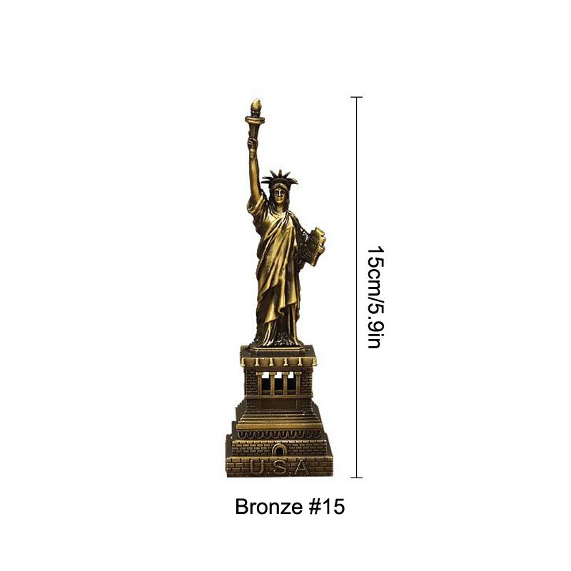 

1 шт. 15 см Американская статуя Свободы Модель Орнамент Металлические поделки Украшение для витрины дома и офиса на Рождество