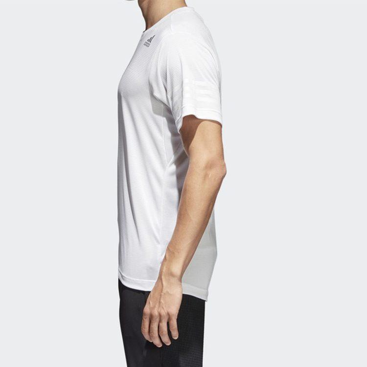 Adidas T Shirts Men's White Crew Neck Moderate Straight Fit CW3928