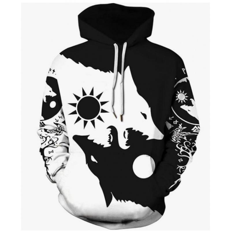 Wikinger-Krieger 3D-Druck Hoodie: Herren Trendiger Pullover Sweatshirt 2025 Edition