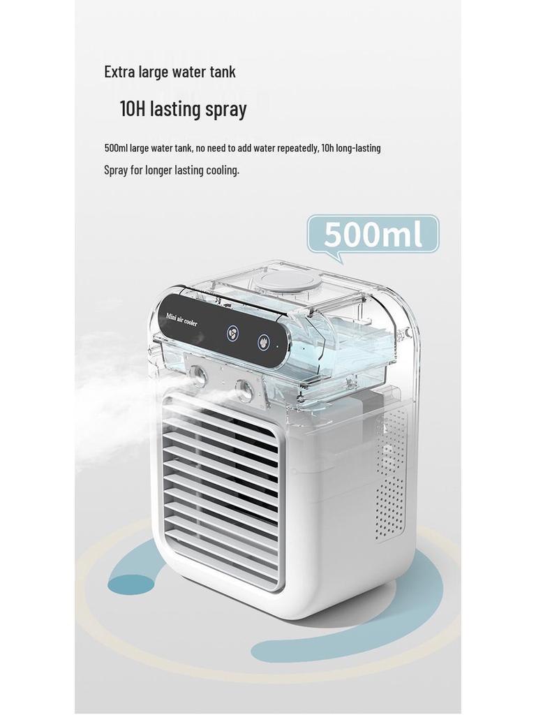 Portable Desktop Mini Air Conditioner Fan with Humidifier for Home, Dorm, and Office Use