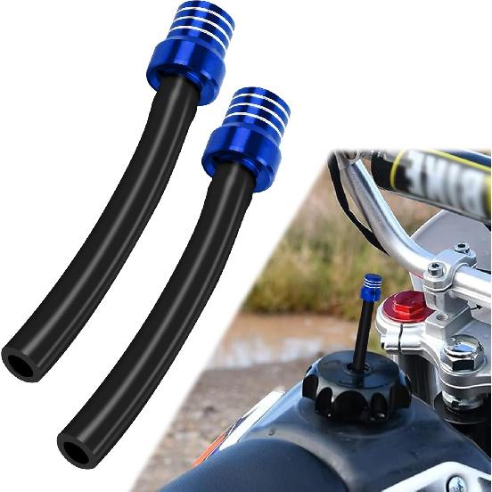 2PCS Breather Hose Gas Fuel Tank Cap, Gas Can Vent, CNC One Way Tank Valve Vent Tube with Aluminum Breather Valve, Fuel Cap Hose Tube for ATV CRF YZF
