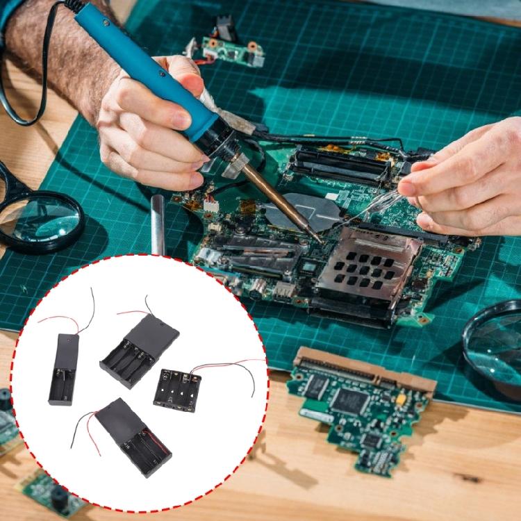 2PcsPortable 2A Battery Holder Organiser Case Plastic Enclosure Secure Wire Link for Home Office and Hobbyists