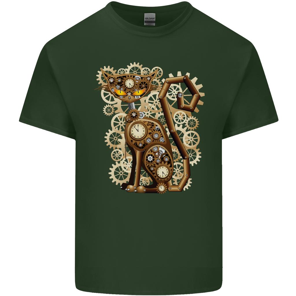 Steampunk Cat Unisexs Light Cotton TShirt
