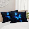 3pcs Blue Butterfly Duvet Cover Set, Mandala Bedding Boho Floral Duvet Cover For Bedroom Guest Room(Duvet Cover + 2*Pillowcase)