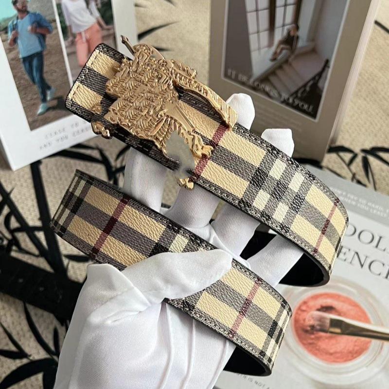 Klassischer Herren-Doppelseitiger Geprägter Rindsledergürtel mit Glatter Schnalle - Vielseitig für Business oder Freizeit