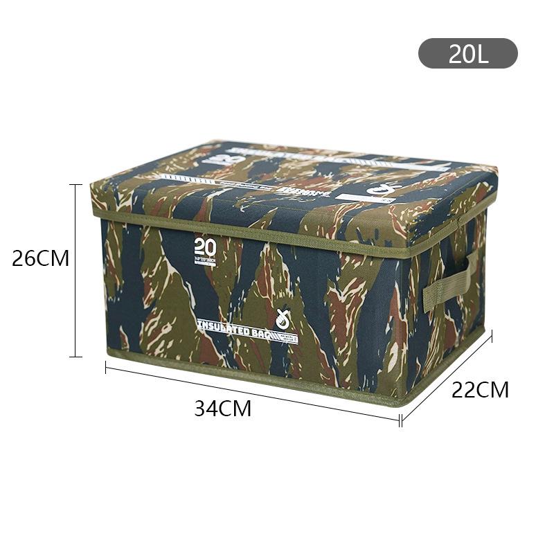 

Outdoor Folding Fabric Storage Box Large Capacity Picnic Camping Equipment Tableware Kitchenware Storage Box Splash-Proof