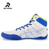 Original Mid Cut Blue Boxing Sneakers Neutral Wear Lightweight Sambo Shoes Unisex Breathable Wrestling Fighting Shoes