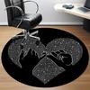 1PC Heart Hands Office Round Area Rug,  Mat Suitable ForOffice, Under Office Chairs Bedroom Living Room Home Decor, Room Deco