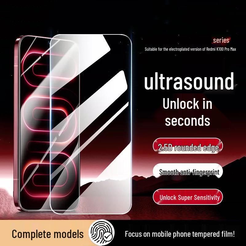 Redmi K100 Pro Screen Protector, Compatible with K90 Max/K80 PM HD/Red Rice K100, Second Unlock Feature.
