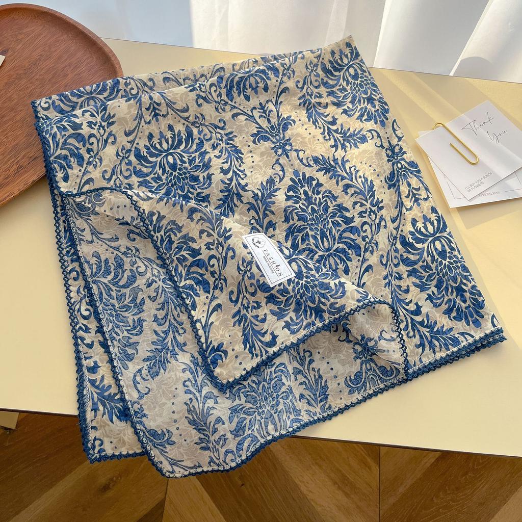 Dünner Hochwertiger Vielseitiger Seidenschal Damen Xiaoqing Schal Mode Reisefotografie Dekorativer Quadratischer Schal