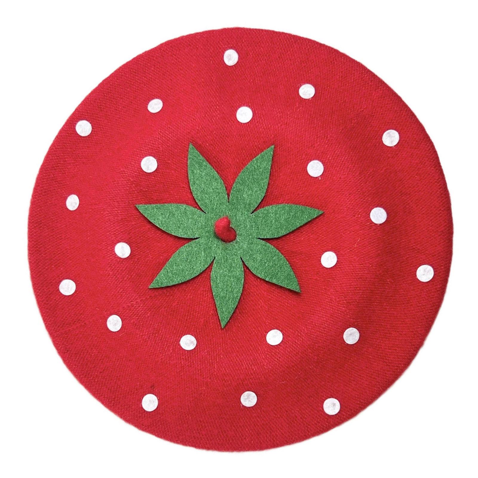 

Beret for Kids Adults Strawberry Painter Hat British Cabbie Hat for Autumn Winter Flat Hat for Daily Wear Cabbie Hat червоний