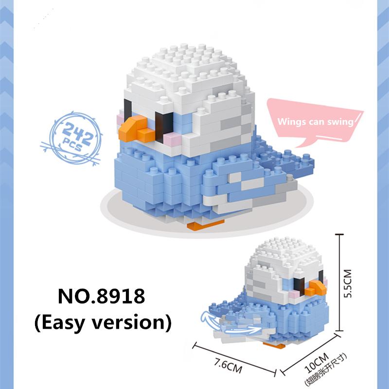 Kawaii Bird Series Micro Particle Building Blocks Cute Colorful Parrot Model DIY Bricks Decor Toys For Children Christmas Gifts