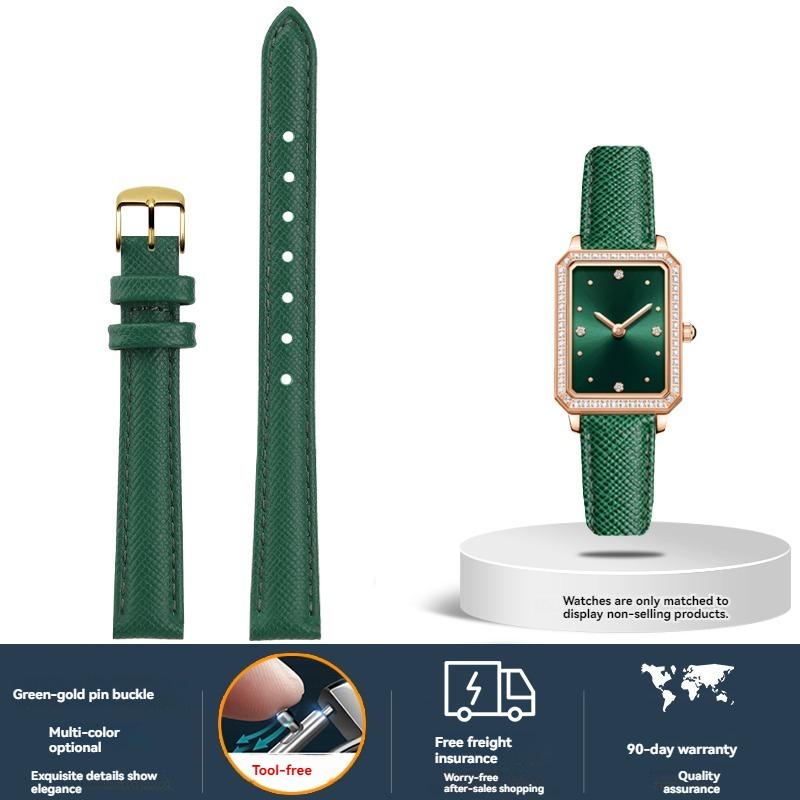 Cowhide Strap women for Fiyta DW Fossil Casio Longines calfskin 10mm 12mm 14mm 16mm 18mm watch strap bracelet Black Green Red