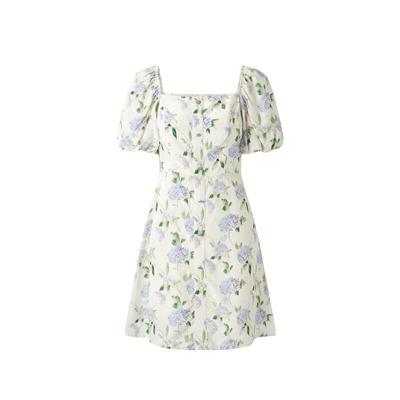 PEACEBIRD Women's Floral Puff Sleeve Mini Dress