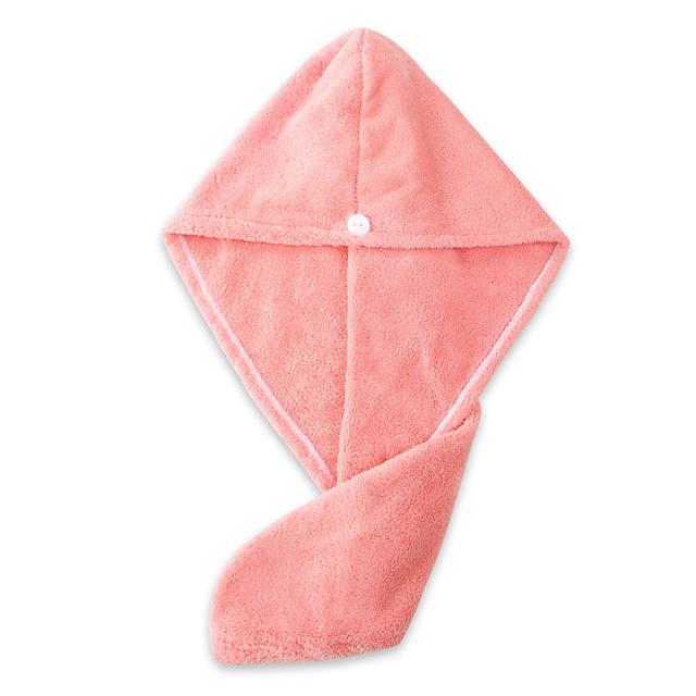 Microfibre Hair TowelHair Drying Towel WrapSuper Absorbent Hair Turban Towel with Bear Button Quick Drying Towel For Women/Kid
