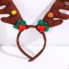 Adjustable Brown Deer Antlers Headpiece Mistletoe Costume Accessory For Adults Kids Seasonal Event