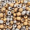 20-40pcs/lot Stainless Steel Beads 4mm 6mm 8mm Gold Color Texture Loose Spacer Beads For Jewelry Making Findings DIY Bracelet