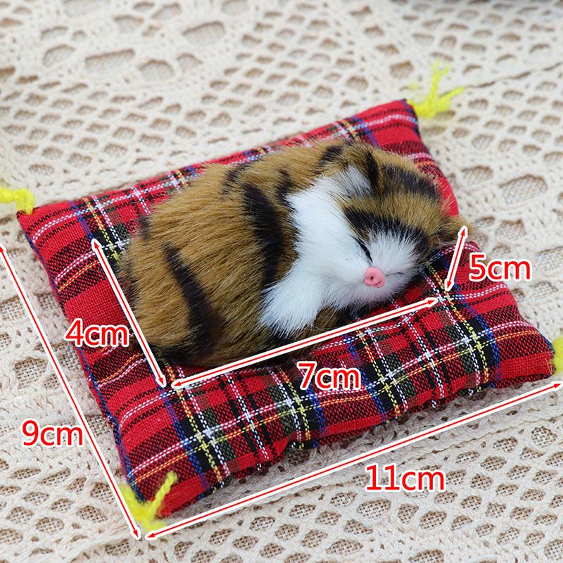 Car Ornaments Simulation Sleeping Cats Decor Plush Doll Auto Accessories