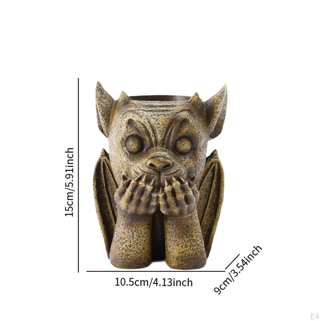 Gargoyle Sculpture Flower Planter for Plant Small Landscaping Gothic Flowerpot Pot