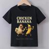 Banane Hühnchen Druck Kinder T-Shirts Sommer Lässig Mode Lustiger Meme Kurzarm Kinder Oberteile Bunte Rundhals T-Shirts
