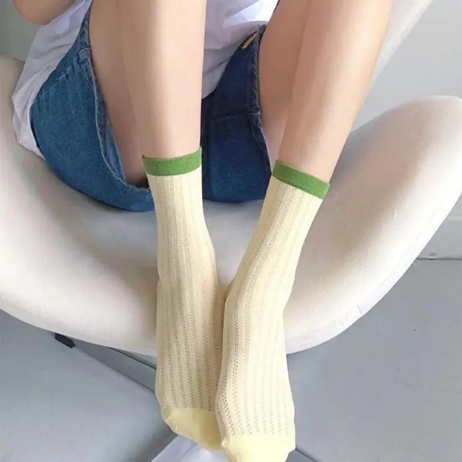 5 Paar Niedliche Spitze Mittelhohe Socken Damen Lolitajk Rüschen Harajuku Stil Herbst Winter Weich Vielseitig Modisch Mädchen Socken