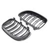 1Pair Car Front Bumper Kidney Grille For BMW E81 E87 E82 E88 128i 130i 135i 2008-2013 Glossy Black Double Line Racing Grill