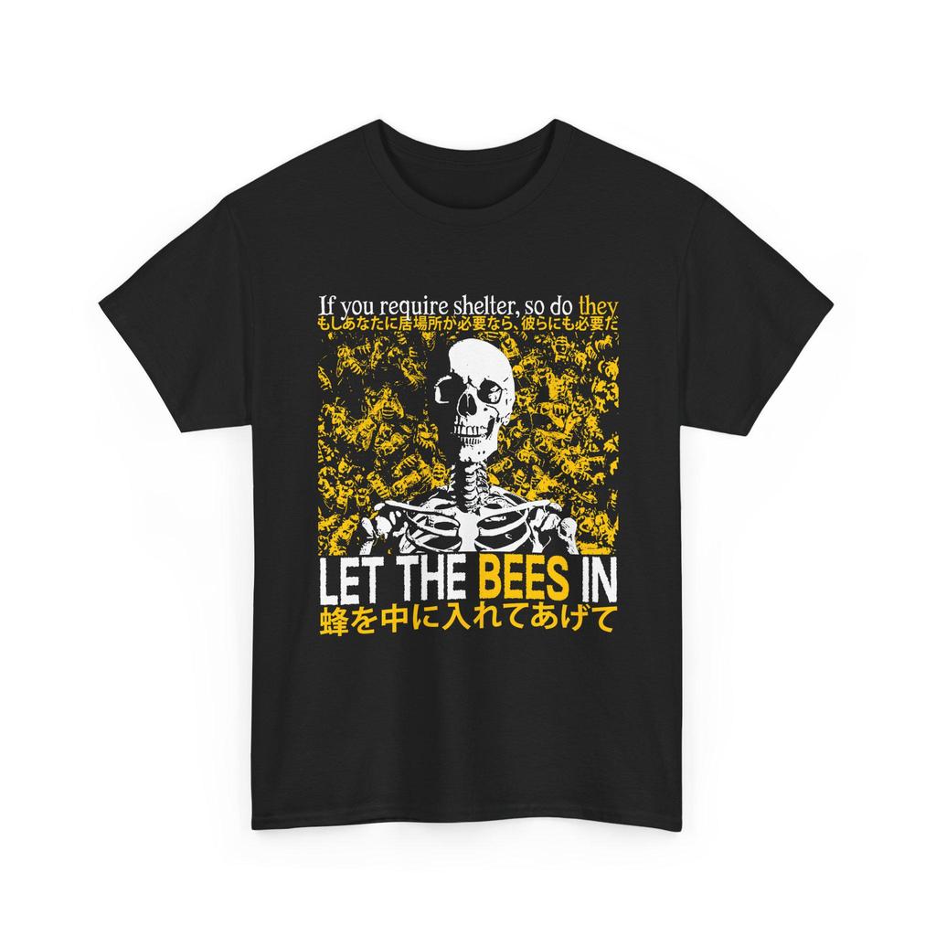Let The Bees In Funny Vintage Japanese Skeleton T-Shirt
