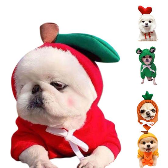 Jesień Zima Marchewka Banan Mgła Pies Szczeniak Bluza z Kapturkiem ze Sznurkiem Ubranie Ciepłe dla Zwierząt