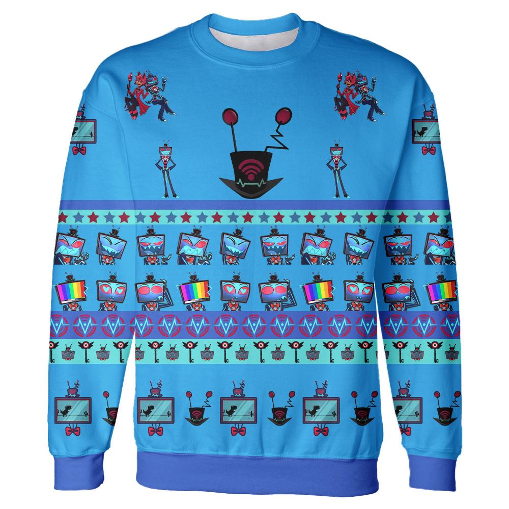 

Alastor & Vox Anime Crewneck Sweatshirt HazbinHotel 2 Print Men Casual Pullovers Long Sleeve Harajuku Streetwear Unisex Y2K Tops 3D Printed Mens Women S