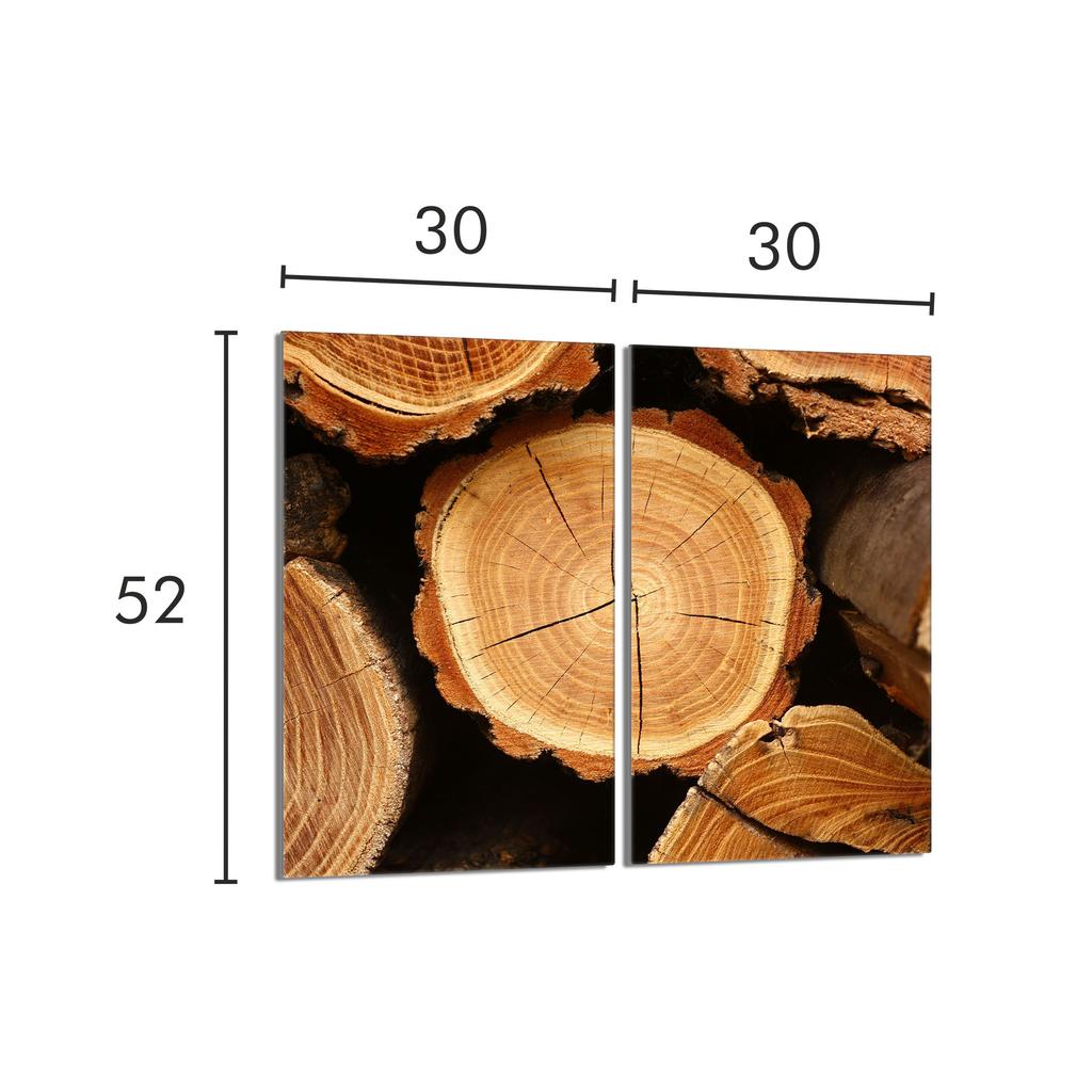 Szklana płyta ochronna na kuchenkę 2x30x52 Drewno
