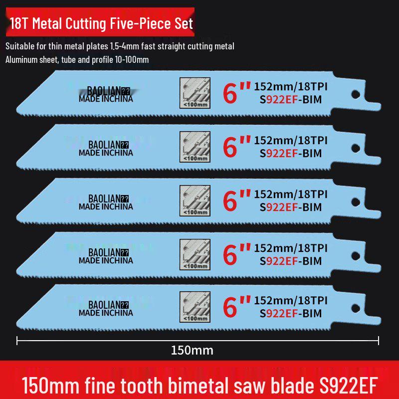 Versatile Reciprocating Saw Blade for Metal, Wood, Plastic & Aluminum with Coarse & Fine Teeth, Extended Jigsaw & Electric Saw Compatibility.