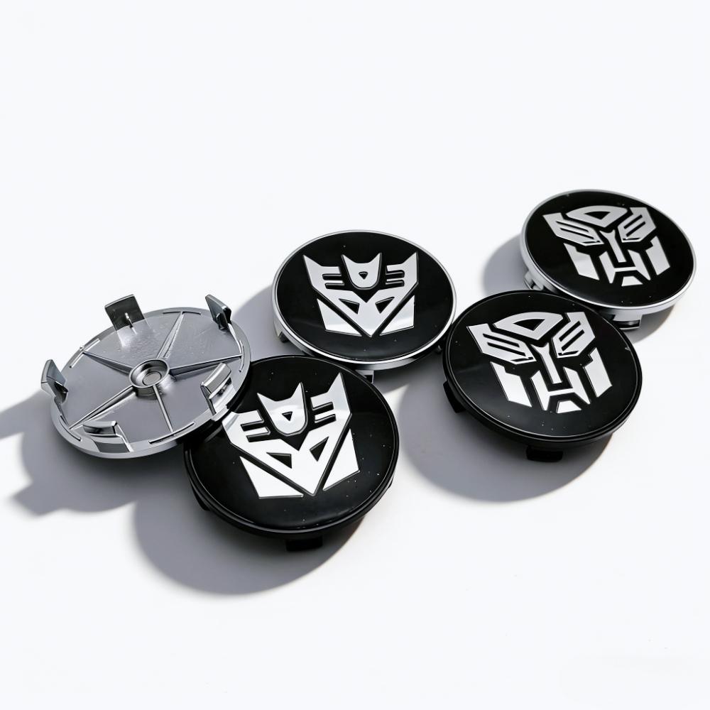 4pcs Transformers Logo Emblem Car Wheel Center Caps OD 68MM 63MM Wheel Hub Cap Optimus Prime Decepticons Badge Rim Hubcaps Cover